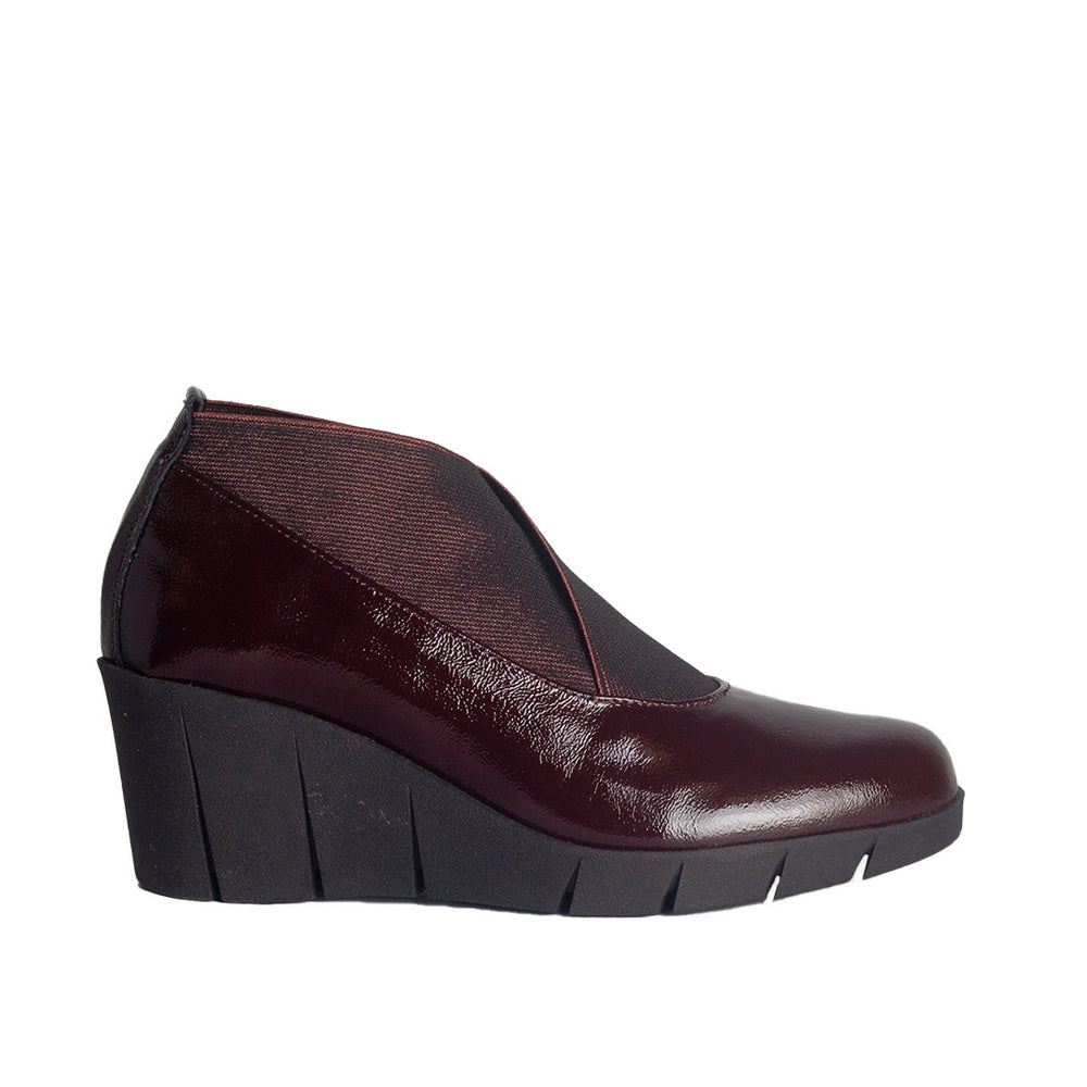 Turkish Women Maroon Vernis Leather Wedges #0830