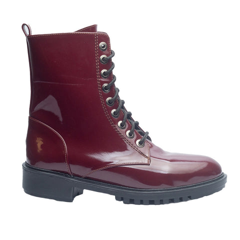 Women Maroon Vernis Leather Half Boot #0889