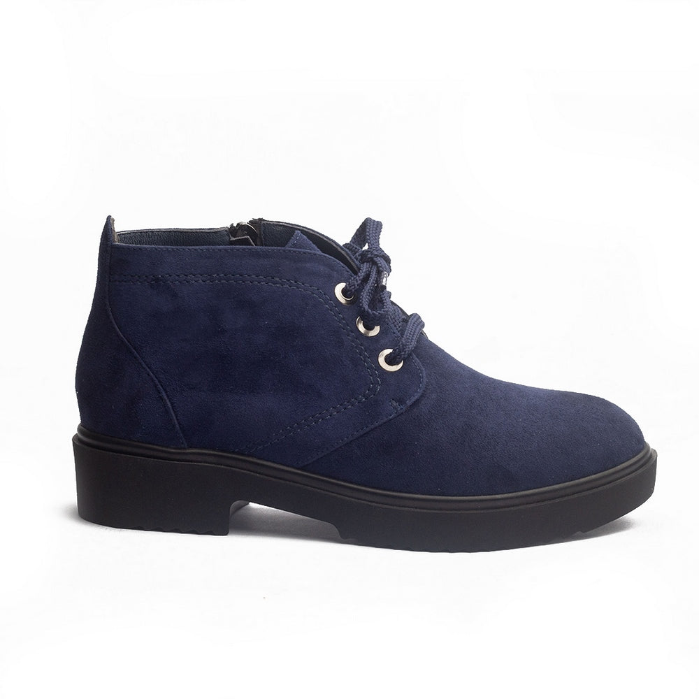 Women Dark Blue Chamois Half Boot #0946