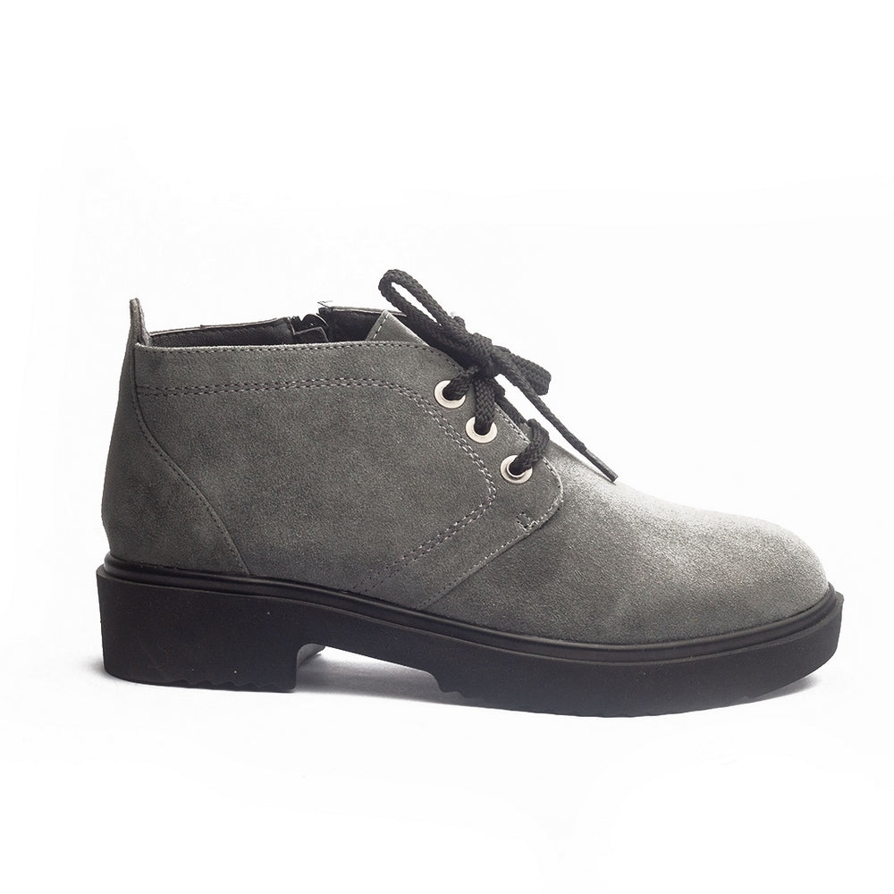 Women Grey Chamois Half Boot #0947