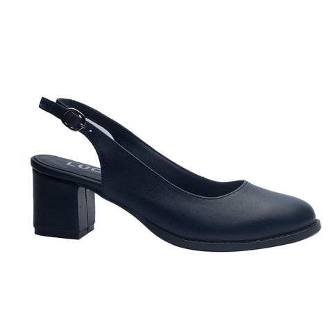 Women Dark Blue Leather Sandal #0950