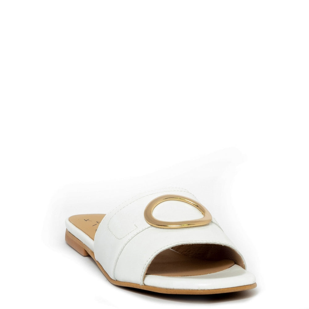 Spanish Women White Leather Slipper #9551