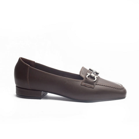 Women Brown Leather Shoes #0961