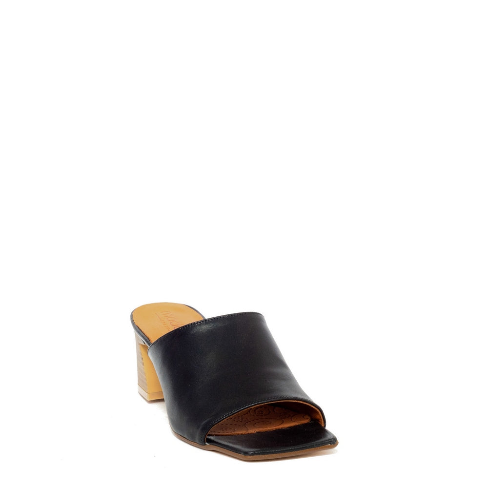 Spanish Women Black Leather Wedges #9630