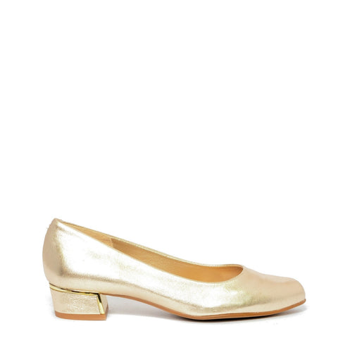 Spanish Women Gold Leather Shoes #9668