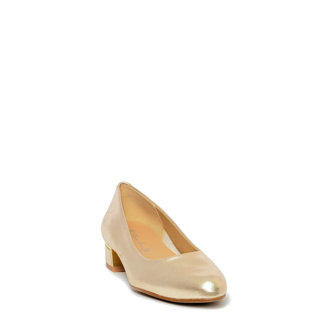 Spanish Women Gold Leather Shoes #9668