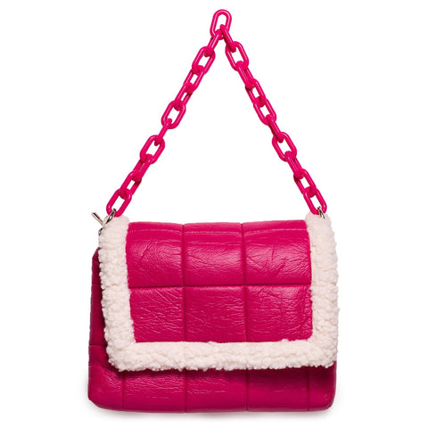 Italian Women Fuchia Leather HandBag #1197