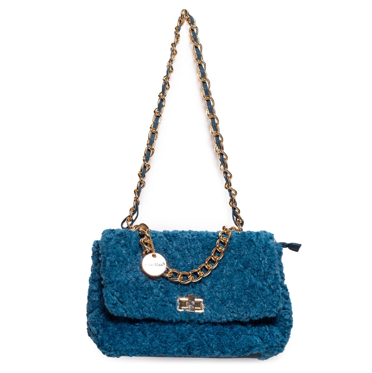 Italian Women Turquoise Fur HandBag #1216