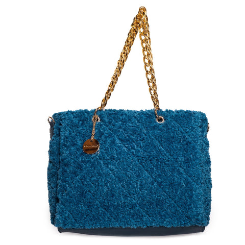 Italian Women Turquoise Fur HandBag #1254