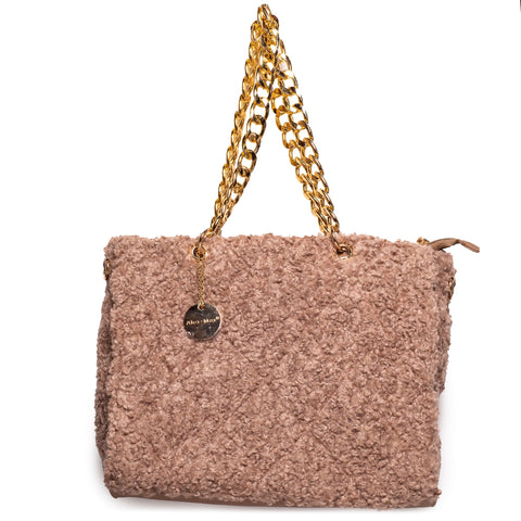 Italian Women Cafe Fur HandBag #1258