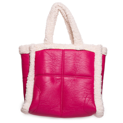 Italian Women Fuchia Leather HandBag #1286