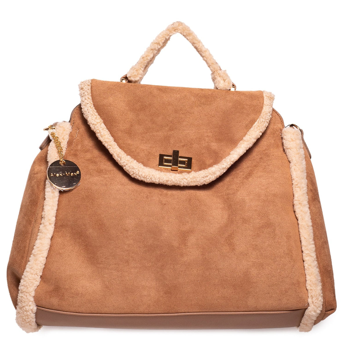Italian Women Beige Chamois HandBag #1309