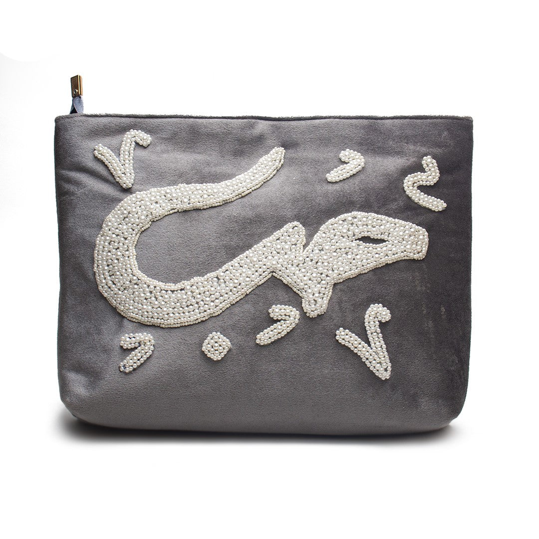 Women Grey Velvet Bag #1514