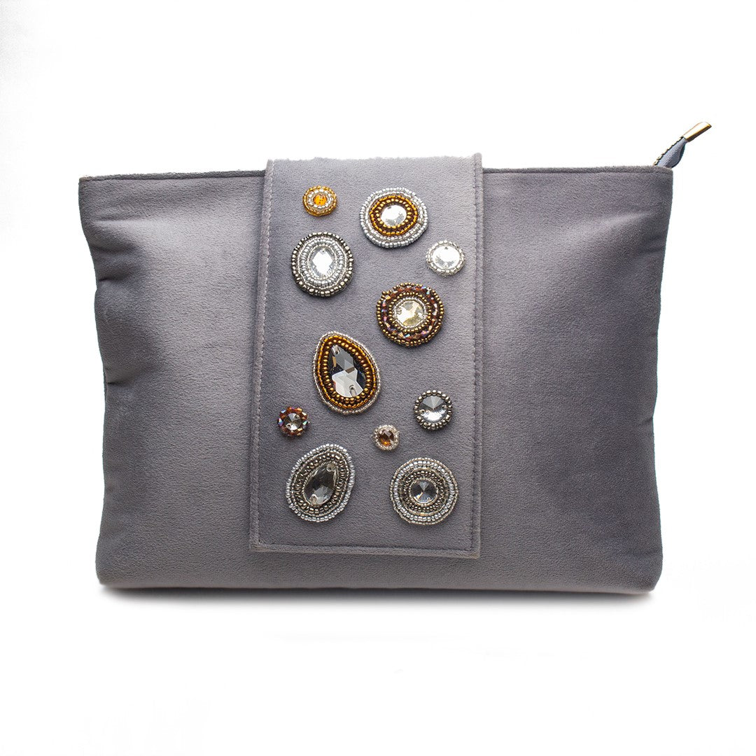 Women Grey Velvet Bag #1519