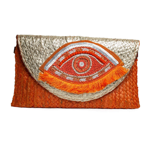 EuropeonUnion Women Orange Wicker Bag #1583