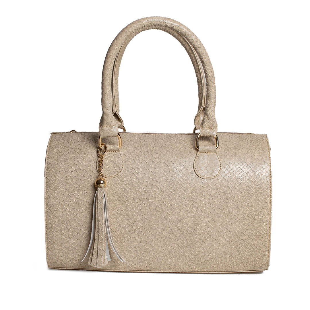 Women Beige Leather HandBag #1622