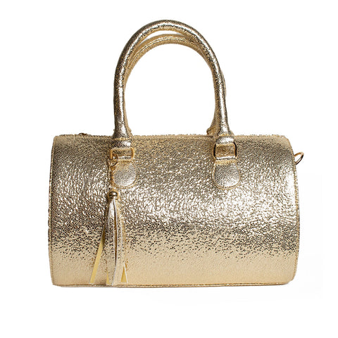 Women Gold Leather HandBag #1627