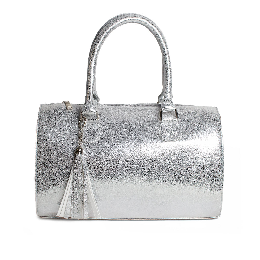 Women Silver Leather HandBag #1628