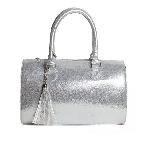 Women Silver Leather HandBag #1628