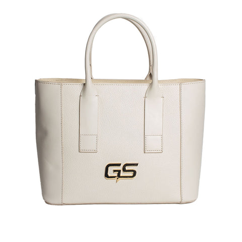 Women Off White Leather HandBag #1631