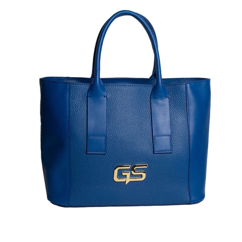 Women Blue Leather HandBag #1632
