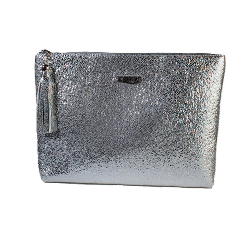 Women Silver Leather Bag #1743