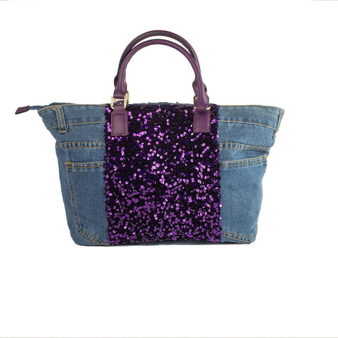 EuropeonUnion Women Purple Jeans HandBag #1918