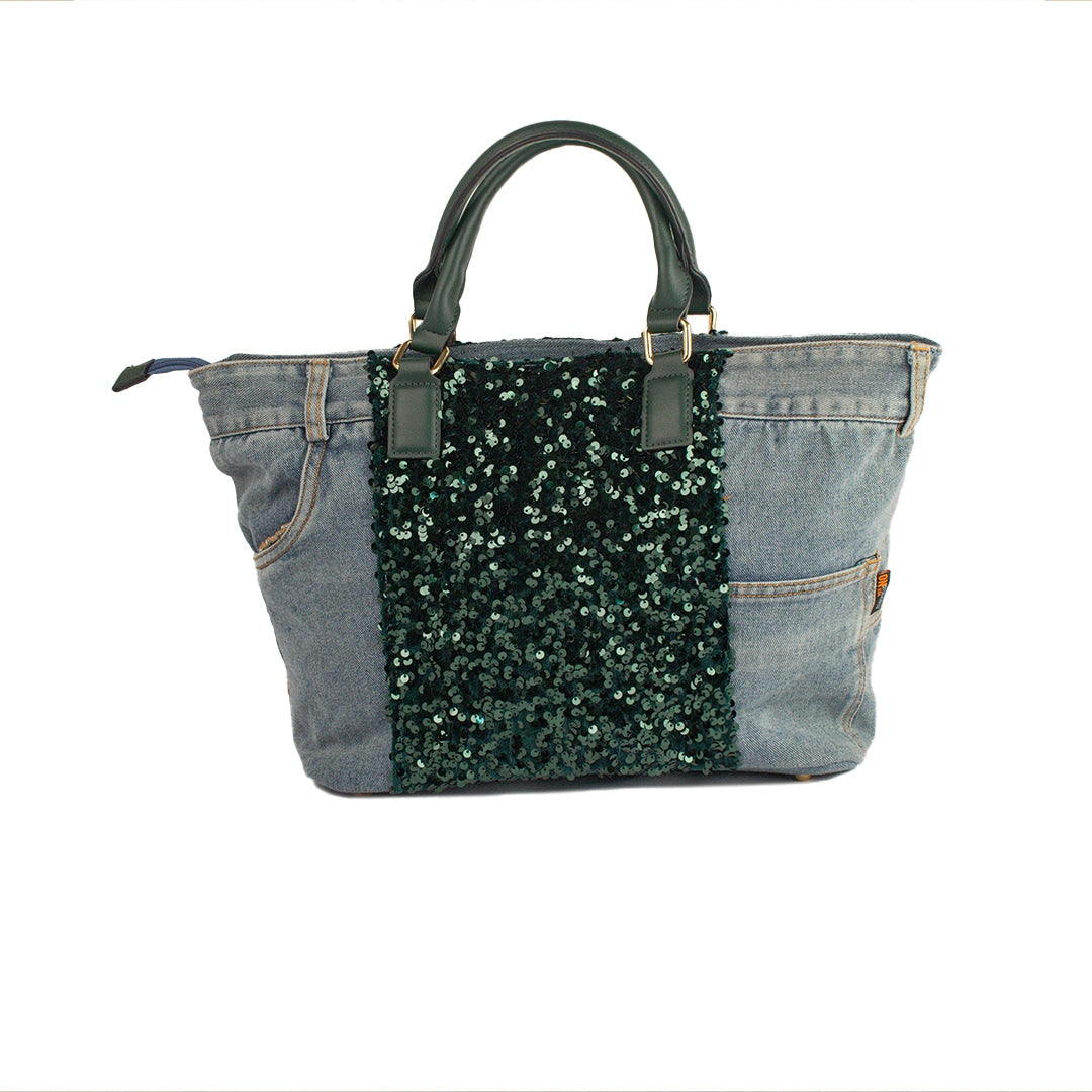 EuropeonUnion Women Green Jeans HandBag #1922