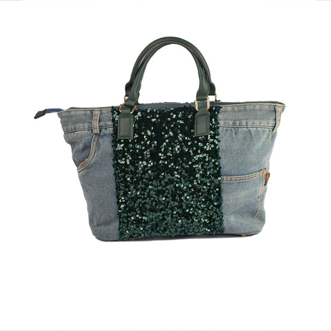 EuropeonUnion Women Green Jeans HandBag #1922