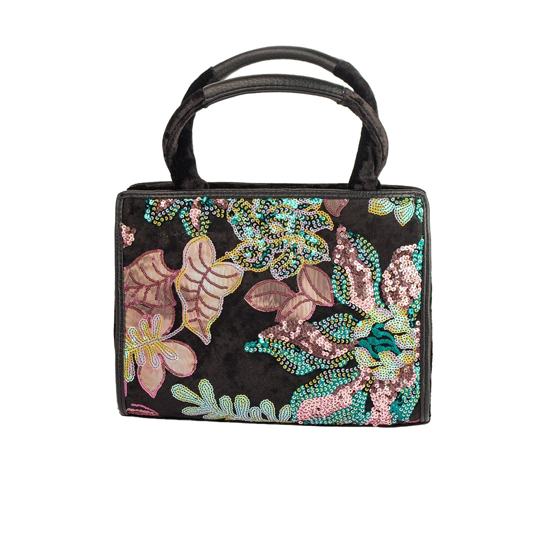 EuropeonUnion Women Black Satin HandBag #1929