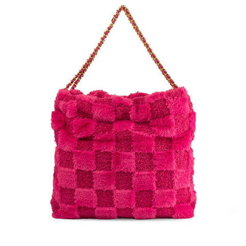 EuropeonUnion Women Fuchia Fur HandBag #1965