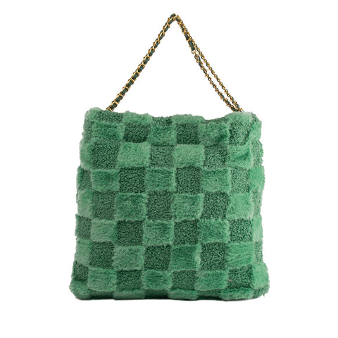 EuropeonUnion Women Green Fur HandBag #1966
