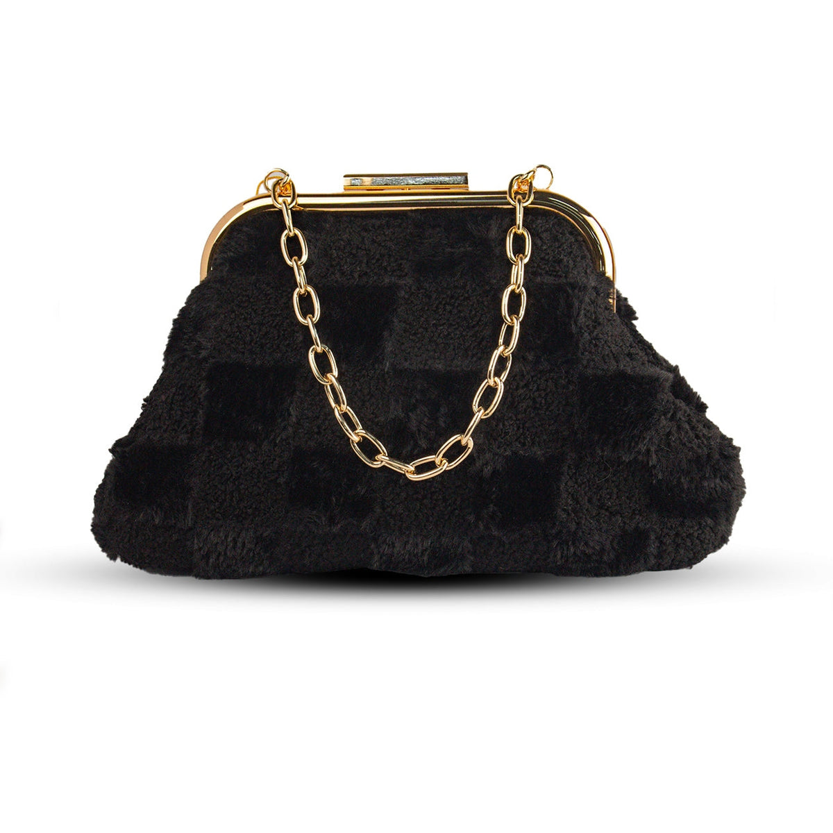 EuropeonUnion Women Black Fur HandBag #2001