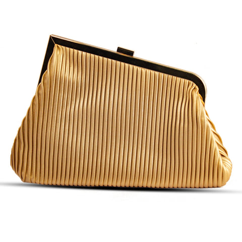 EuropeonUnion Women Gold Leather HandBag #2059