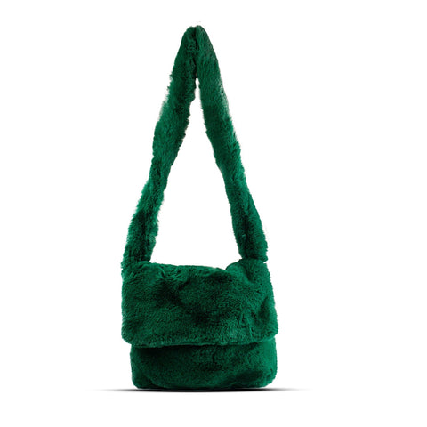 EuropeonUnion Women Green Fur HandBag #2101