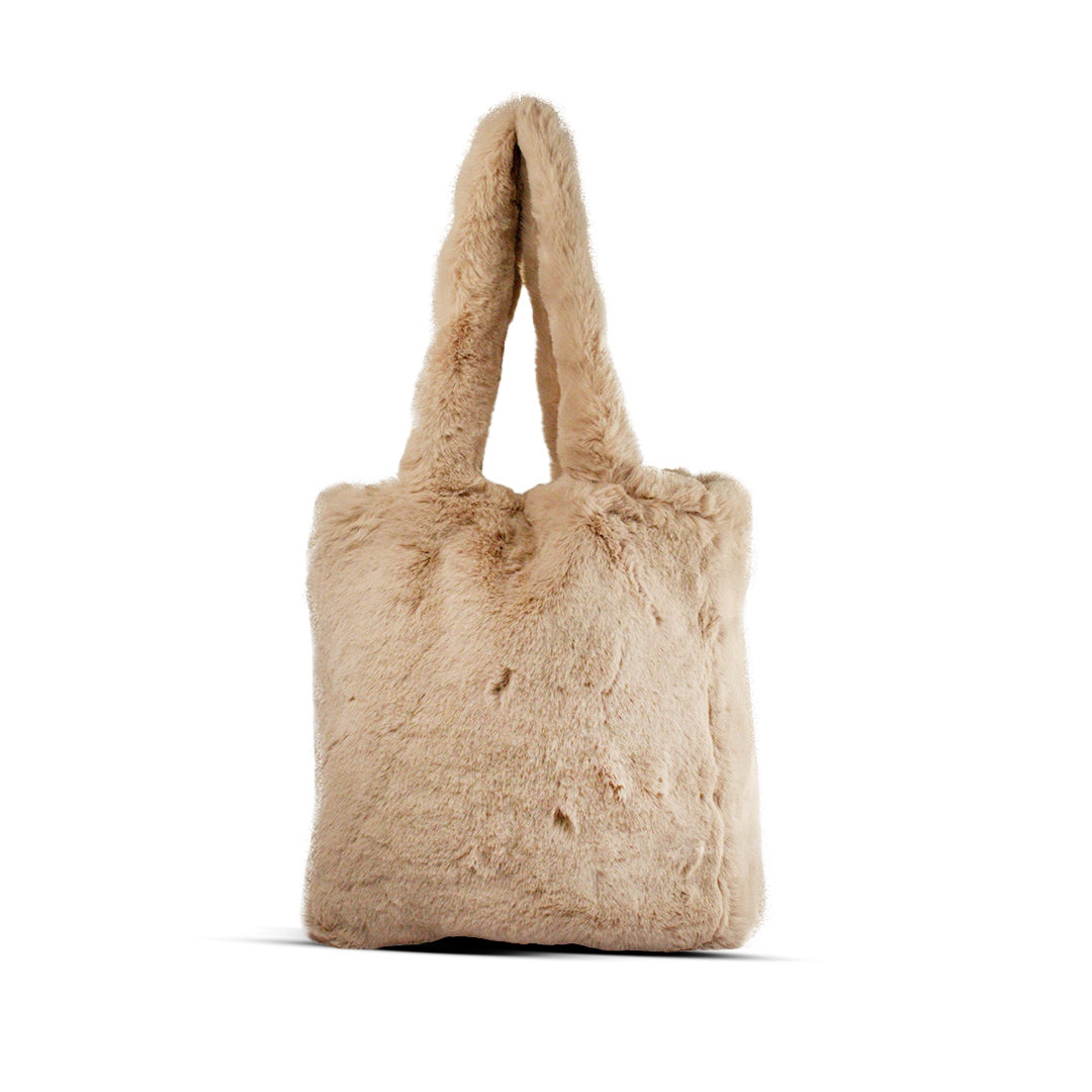 EuropeonUnion Women Beige Fur HandBag #2103
