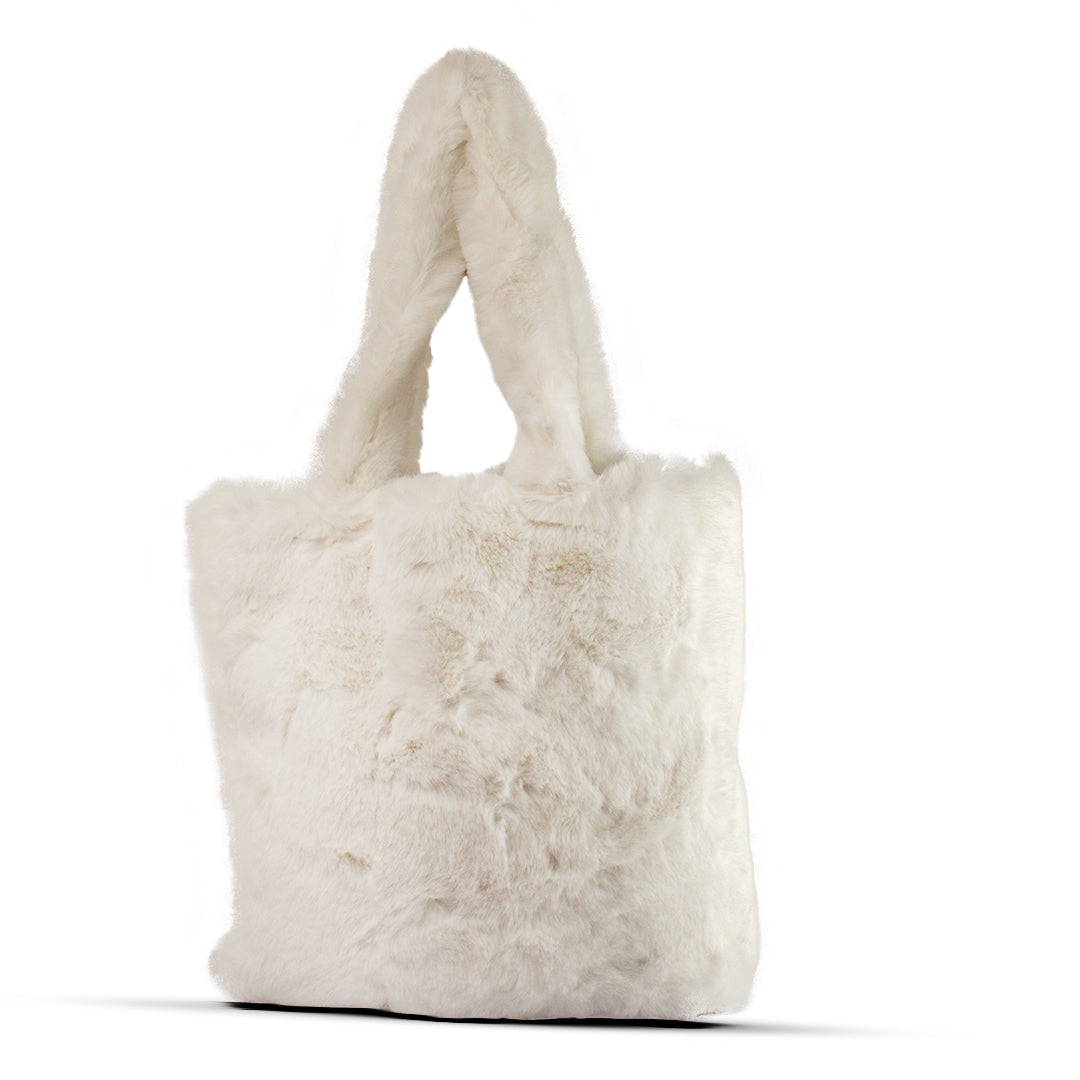 EuropeonUnion Women white Fur HandBag #2104