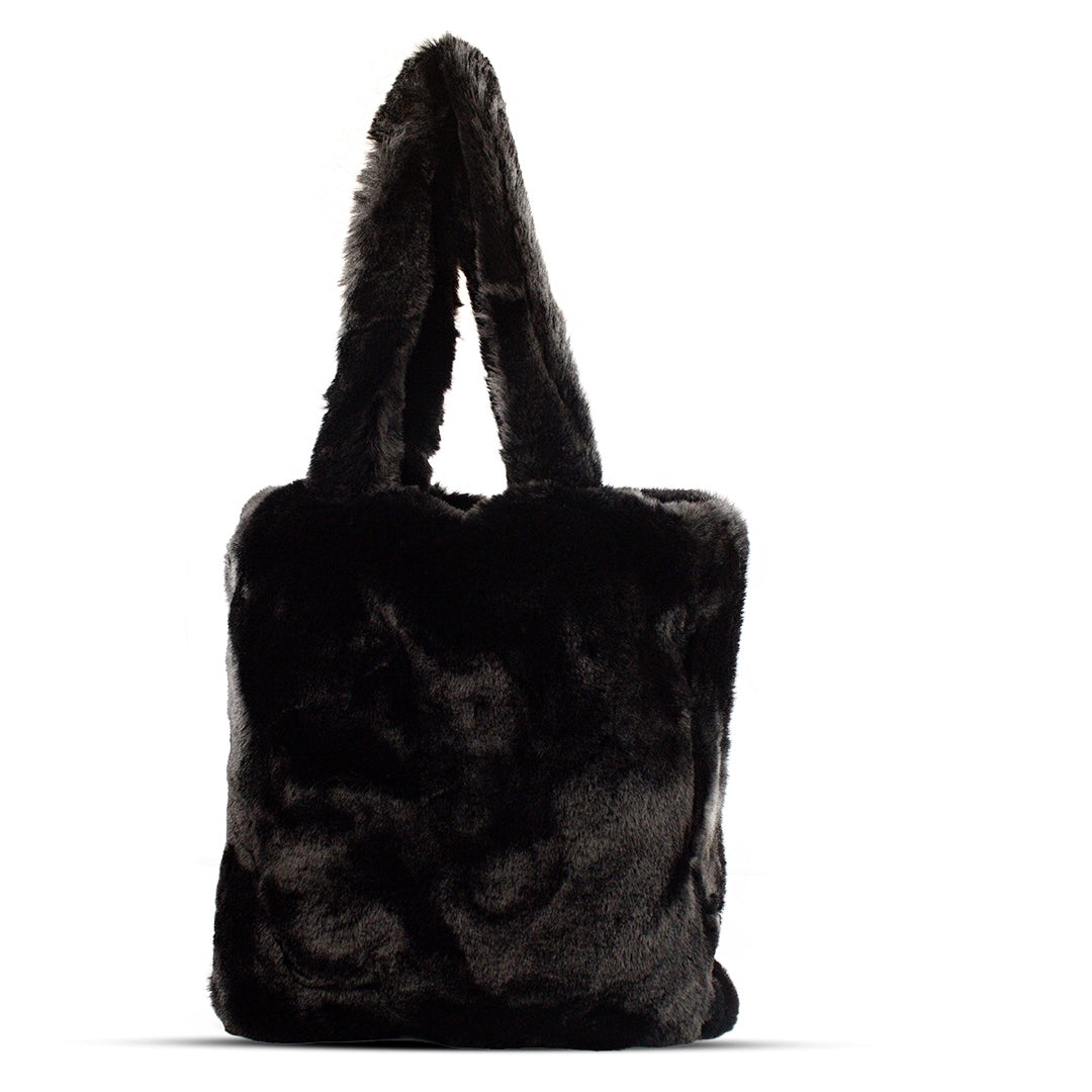 EuropeonUnion Women Black Fur HandBag #2105