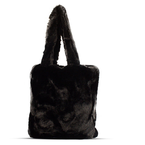 EuropeonUnion Women Black Fur HandBag #2105