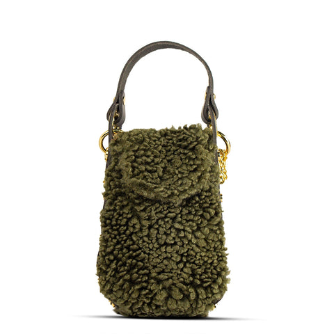 EuropeonUnion Women Green Fur HandBag #2120