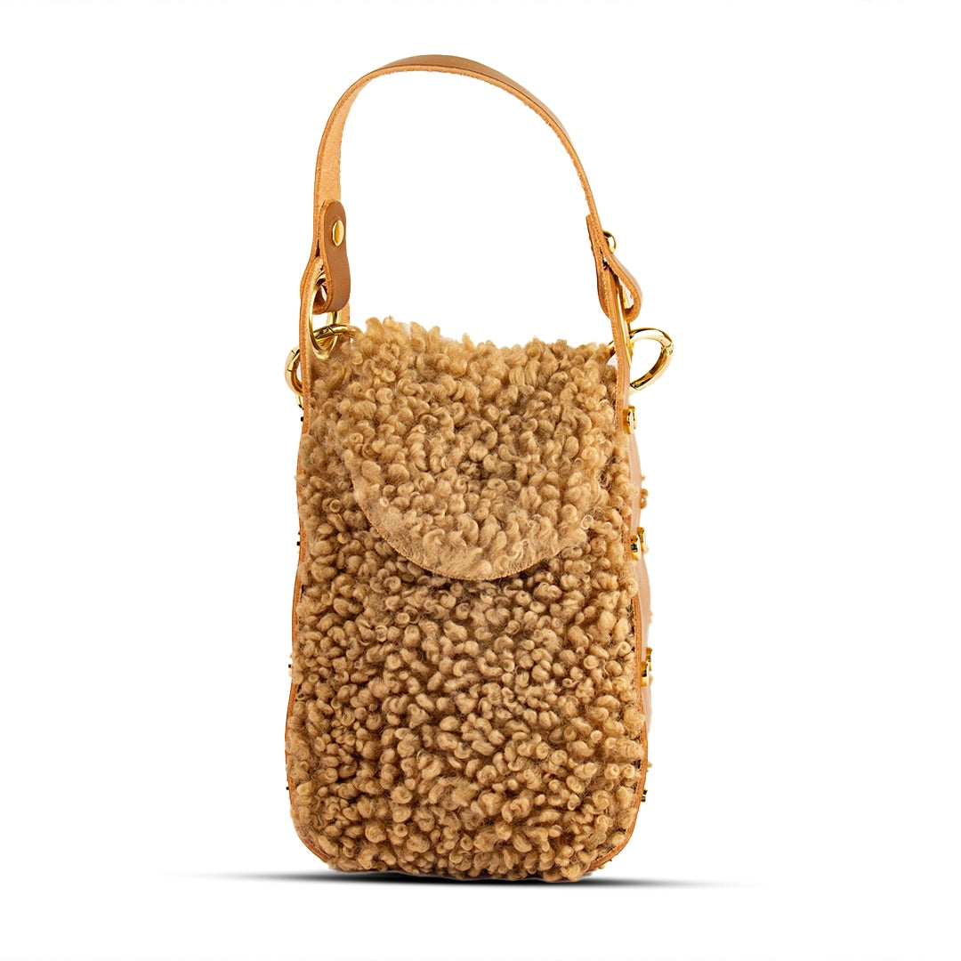 EuropeonUnion Women Beige Fur HandBag #2121
