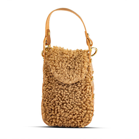 EuropeonUnion Women Beige Fur HandBag #2121