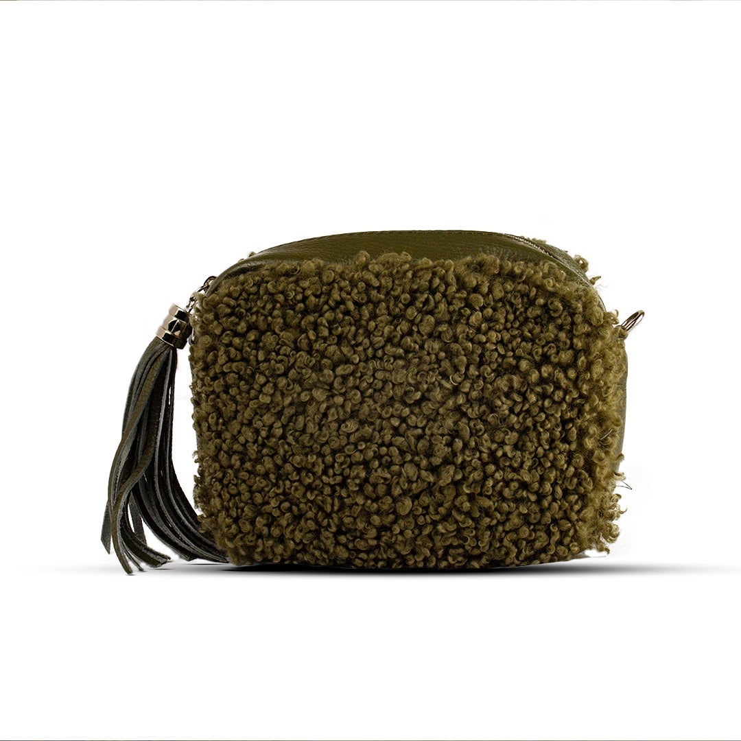 EuropeonUnion Women Green Fur HandBag #2126