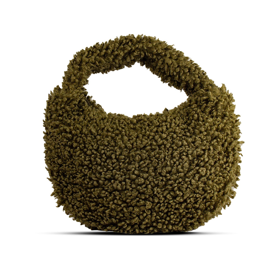 EuropeonUnion Women Green Fur HandBag #2131