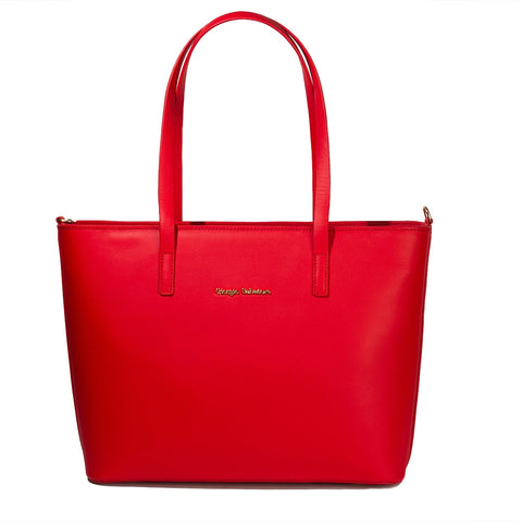 Women Red Leather HandBag #2175
