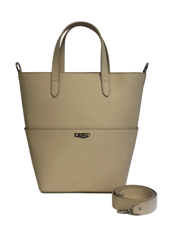 Women Beige Leather HandBag #2177