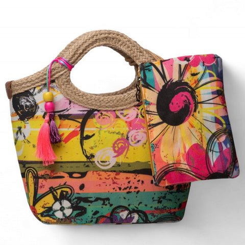 Women MixColorss Wicker HandBag #2286