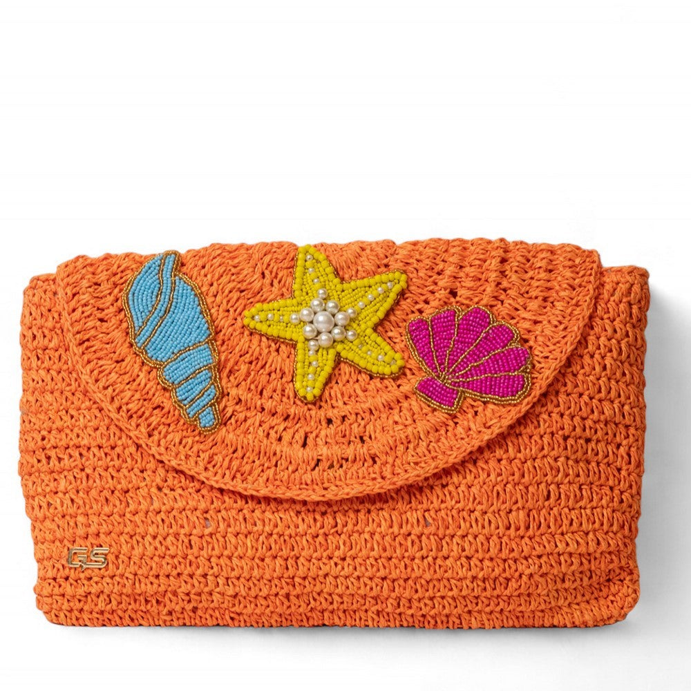 Women Orange Wicker HandBag #2298