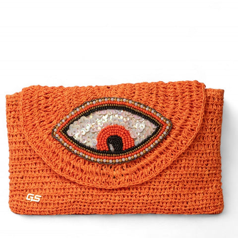Women Orange Wicker Bag #2300
