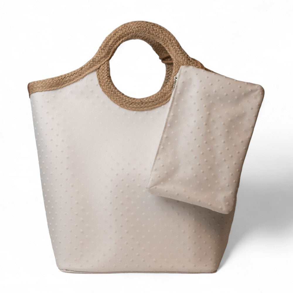 Women white Wicker HandBag #2306